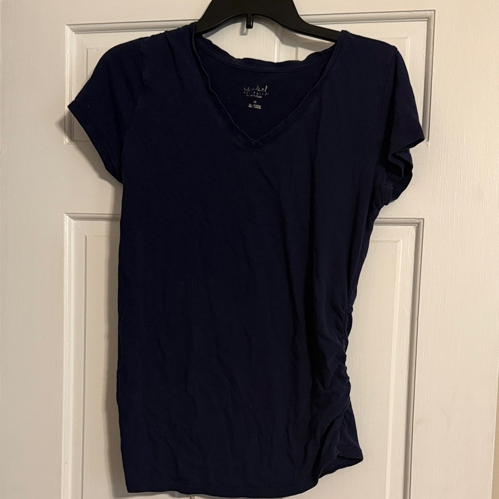 Isabel Maternity by Ingrid & Isabel Navy V-Neck Short Sleeve Tee